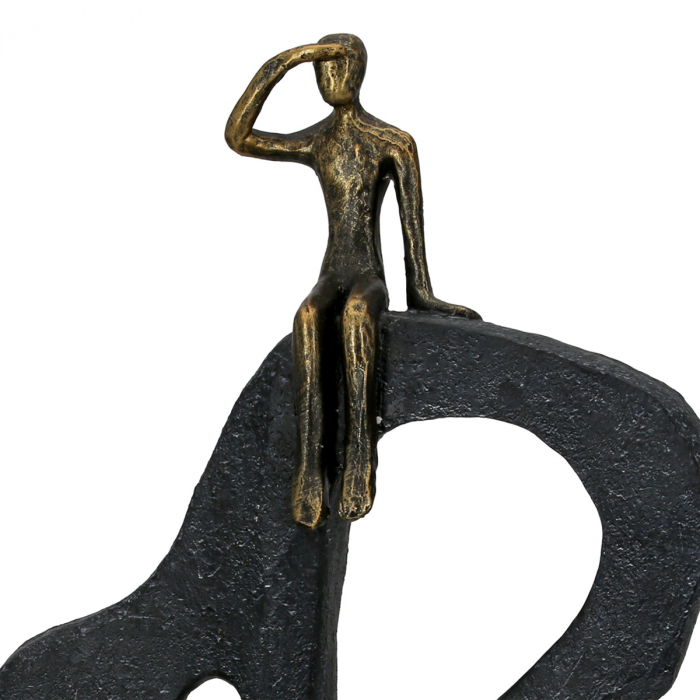 Sculptură, Vedere în depărtare, Motiv muntelui, alpinist, motiv bărbat, Polirășină, bronz, PU 1, L. 7,5 cm, L. 25 cm, H. 47 cm [4]