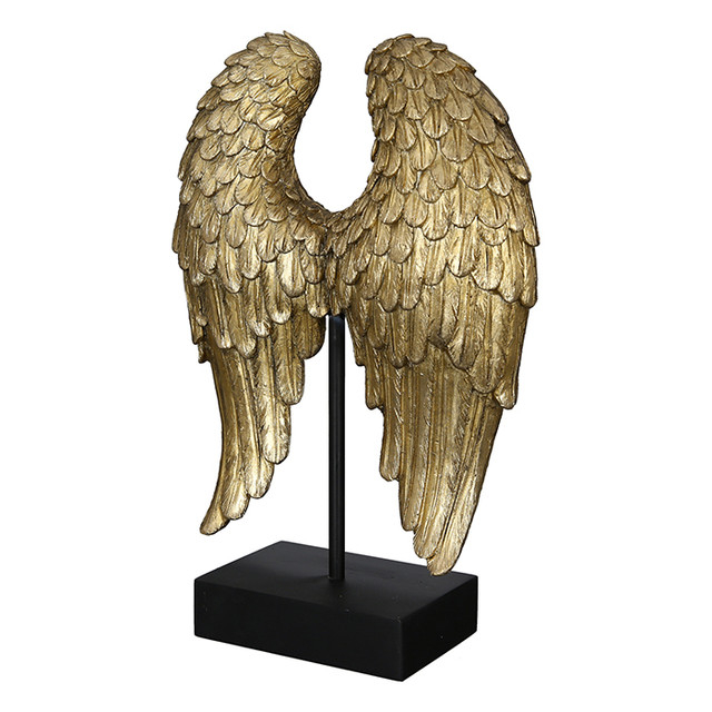 Sculptură, WINGS, polirasina, auriu cu sclipici, 8X21X30 cm [3]
