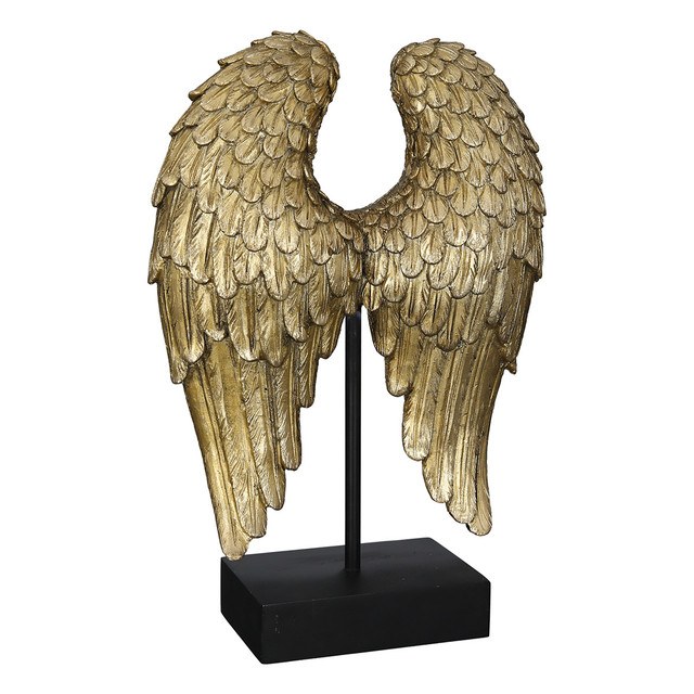 Sculptură, WINGS, polirasina, auriu cu sclipici, 8X21X30 cm [2]