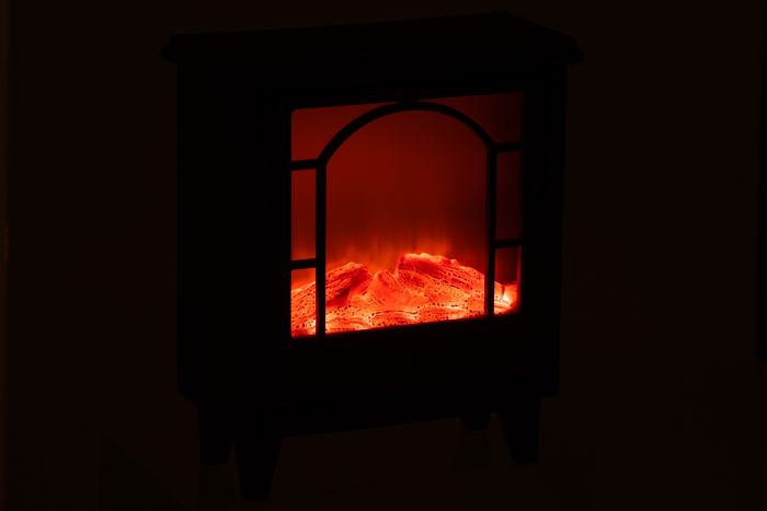 Semineu cu LED Hearth , Sintetic, Negru, 35x17x40 cm [3]