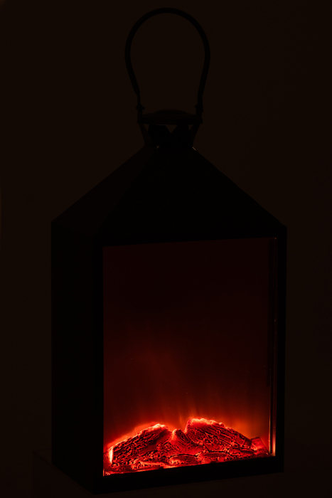 Şemineu Felinar, Led, Negru [3]