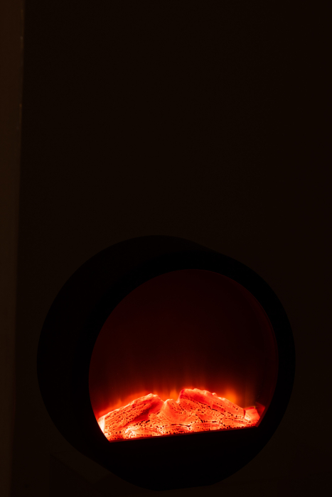 Şemineu Rotund, Led, Negru [3]