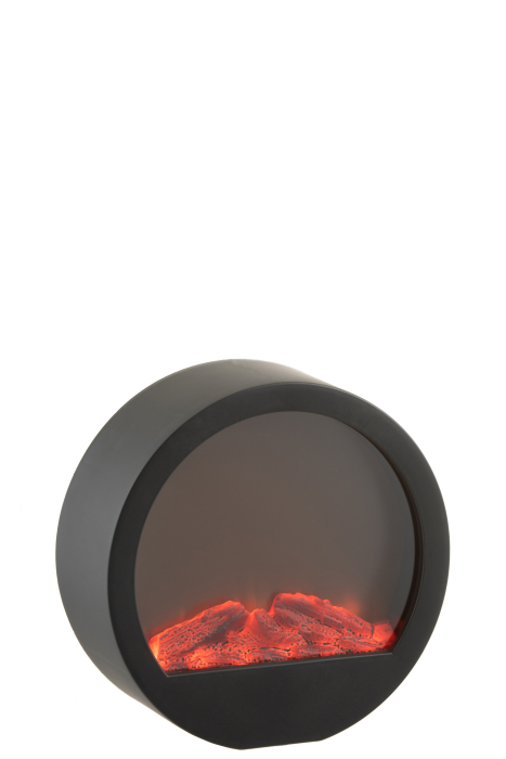 Şemineu Rotund, Led, Negru [2]