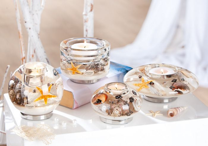 Serie 12 buc., Dreamlight, Suport lumânare tip pastilă, Sticlă, bej, PU 1 [1]