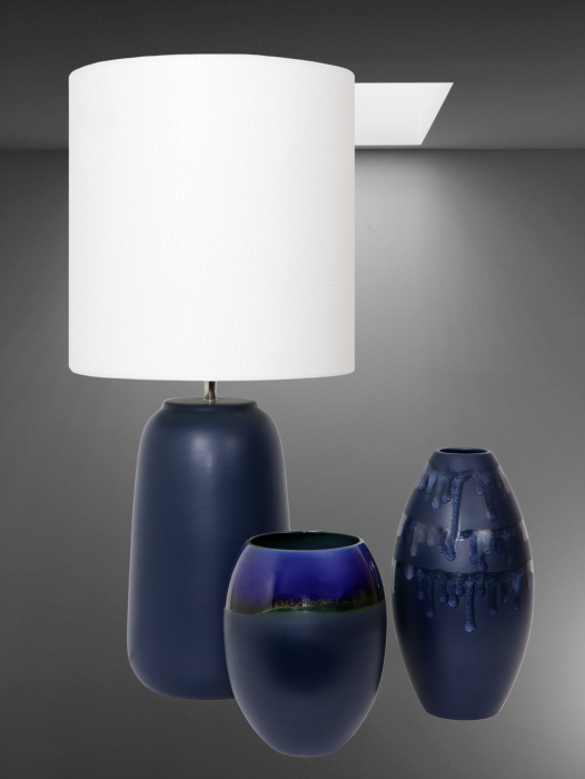 Set 1 Lampa cu 2 vaze HORY, ceramica, albastru, 35/23.5/30 cm [3]