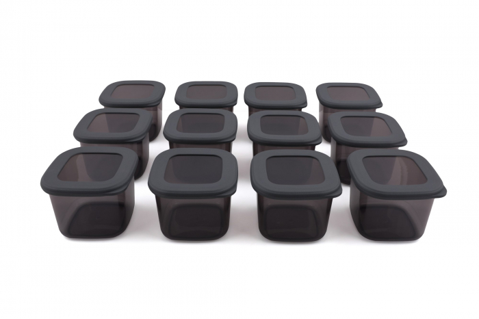 Set 12 cutii depozitare, plastic,  10 x 10 x 9,5 cm / 550 ml [4]