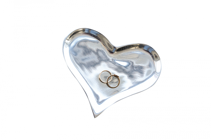 Set 12 farfurii Flat heart aluminiu, 10.5x9 cm