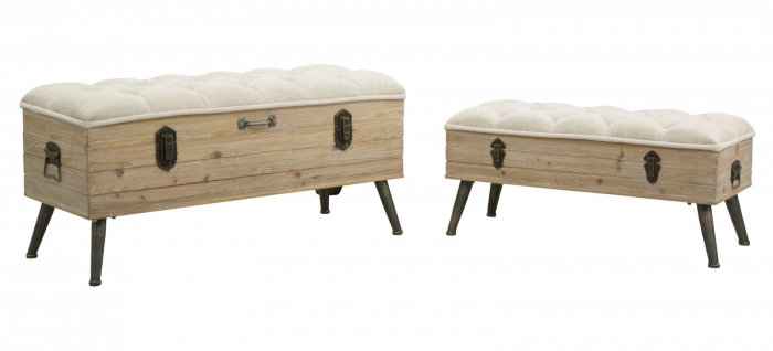 Set 2 bancute cu depozitare TIRANA (cm) 102X43,5X49,5 - 82X36X37 [5]
