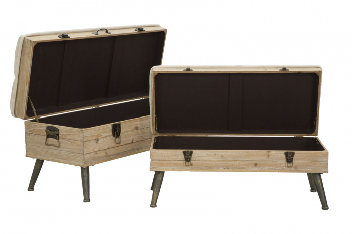 Set 2 bancute cu depozitare TIRANA (cm) 102X43,5X49,5 - 82X36X37 [3]