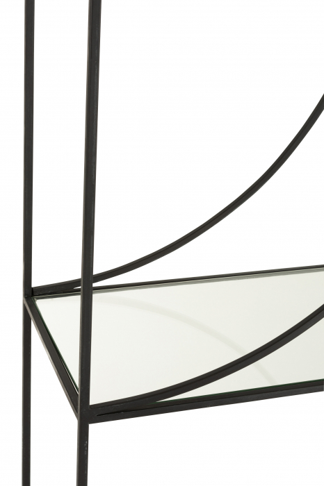 Set 2 biblioteci Circle, Sticla /Otel/Metal/Fier, Negru, 180.5x40x200.5 cm [5]