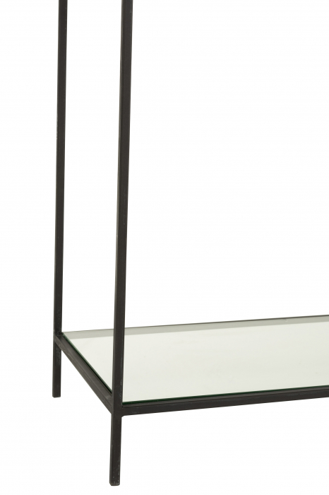 Set 2 biblioteci Circle, Sticla /Otel/Metal/Fier, Negru, 180.5x40x200.5 cm [4]