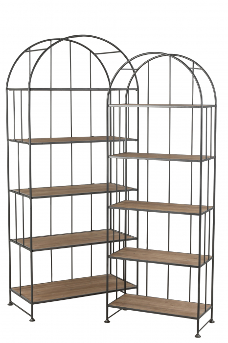 Set 2 biblioteci, Lemn, Maro, 80x40x182 cm [2]