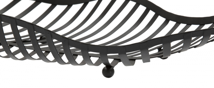 Set 2 boluri decorative Leaf, fier, negru, 61X25X7.5-55X20X7.5 cm [6]
