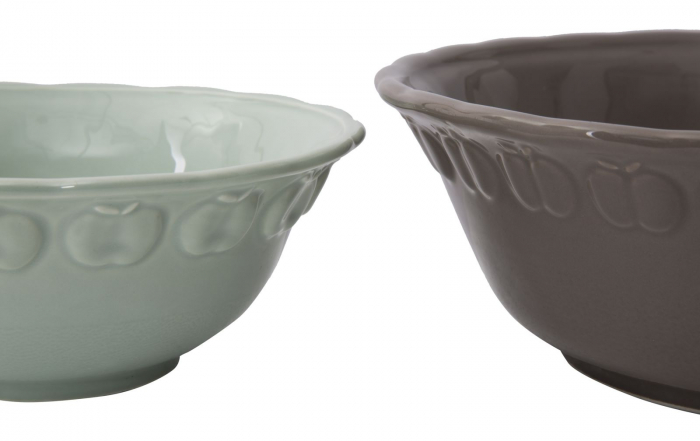 Set 2 boluri decorative, portelan, gri/bleu, 21X7.5 - 15.5X6 cm [4]