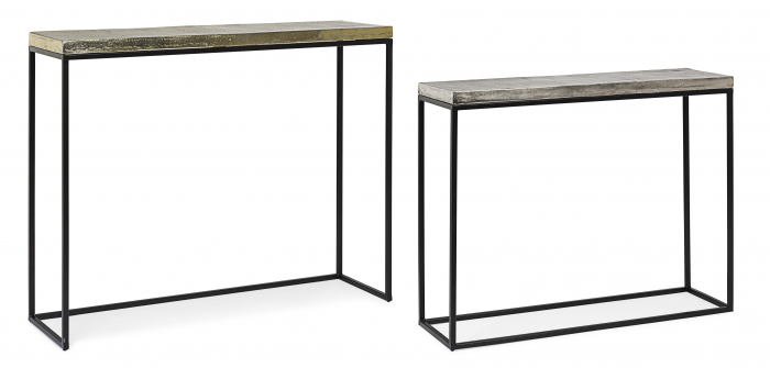 Set 2 console Amira, Aluminiu/Otel, Multicolor, 89/99x26/29x75/85 cm [5]