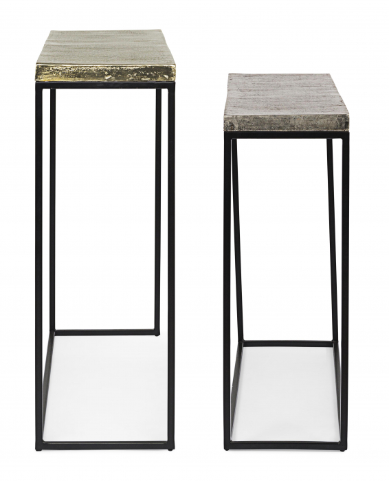 Set 2 console Amira, Aluminiu/Otel, Multicolor, 89/99x26/29x75/85 cm [3]
