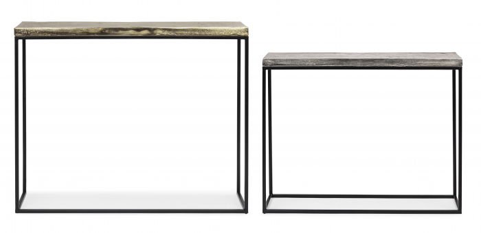 Set 2 console Amira, Aluminiu/Otel, Multicolor, 89/99x26/29x75/85 cm [8]