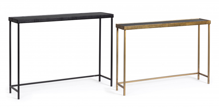 Set 2 console Yamir, Otel/Sticla, Maro/Negru, 97x22x69 cm [5]