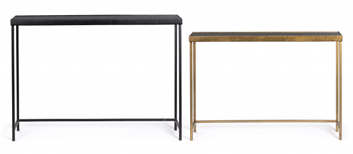Set 2 console Yamir, Otel/Sticla, Maro/Negru, 97x22x69 cm [7]