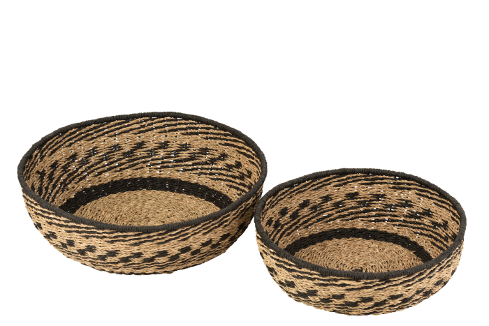 Set 2 cosuri, Fibre naturale, Negru, 46x46x14 [2]