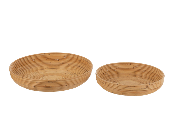 Set 2 cosuri rattan, Fibre naturale, Natural, 50x50x10 [2]