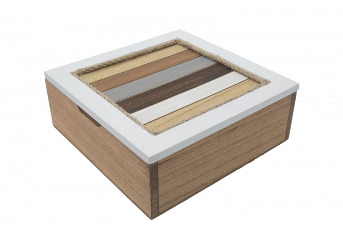 Set 2 cutii Lignes, MDF, multicolor, 19X19X7 - 16X16X5.5 cm [4]