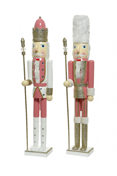 Set 2 deco NUTCRACKER, lemn, 17x17x89 cm