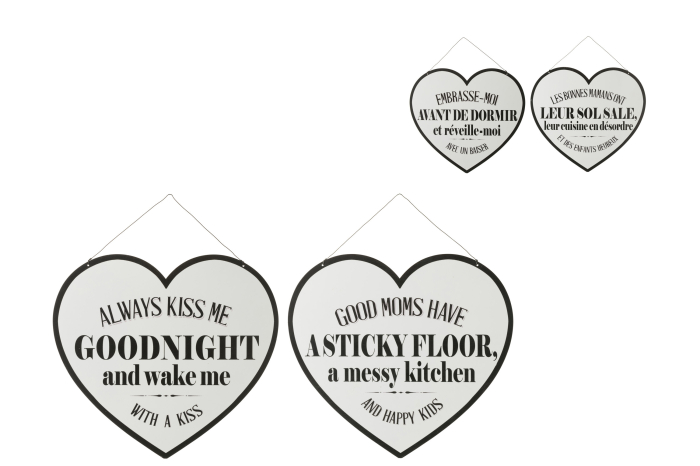 Set 2 décor perete, Metal, Alb, 40x0.2x52 [1]