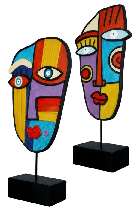 Set 2 decoratiuni Abstract, Rasina, Multicolor, 18x38x7 cm [2]