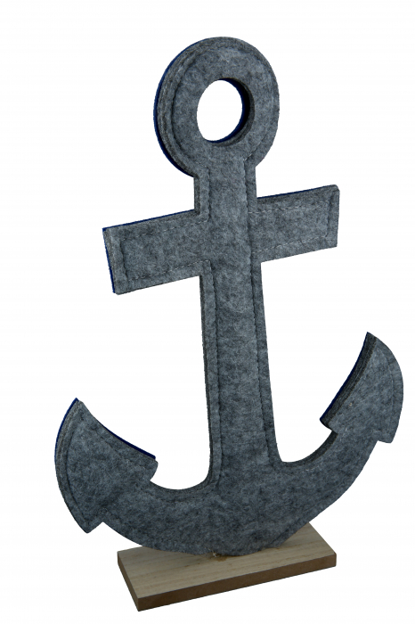 Set 2 decoratiuni Anchor, Fetru, Albastru, 22x32x5 cm [3]