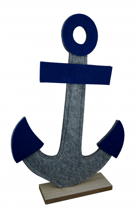 Set 2 decoratiuni Anchor, Fetru, Albastru, 22x32x5 cm [4]