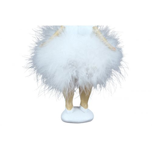 Set 2 decoratiuni Angel Diva, Rasina, Alb, 5x10x18 cm [3]