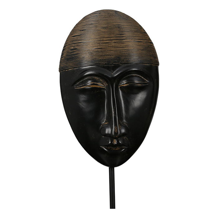 Set 2 decoratiuni asortate African Mask, rasina, negru maro, 40 cm