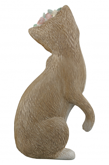 Set 2 decoratiuni Cat Nala, Rasina, Maro/Alb, 10x19x7 cm [4]