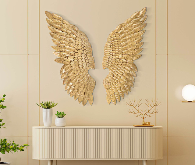 Set 2 decoratiuni de perete Ali, Fier, Auriu, 100x37.5x3 cm [6]