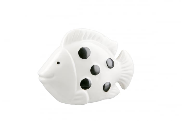 Set 2 decoratiuni Fin Fish, Portelan, Alb, 4.5x15.5x10.5 cm [2]