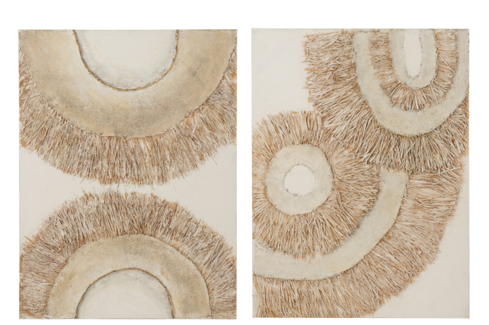Set 2 decoratiuni perete, Panza/fibre, Multicolor, 90x120x4 [2]