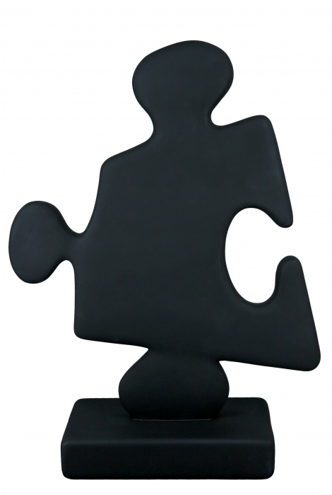Set 2 decoratiuni Puzzle, Rasina, Alb, 28x38x10.5 cm [4]