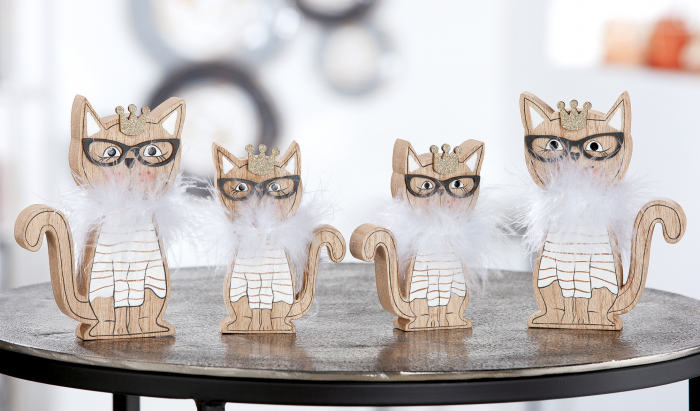Set 2 decoratiuni Queen Jasmin, MDF, Alb/Maro, 10.5x15x2 cm [3]