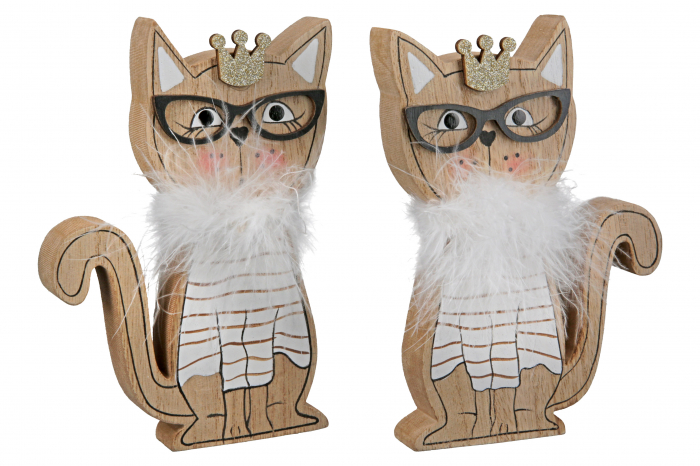 Set 2 decoratiuni Queen Jasmin, MDF, Alb/Maro, 10.5x15x2 cm [2]