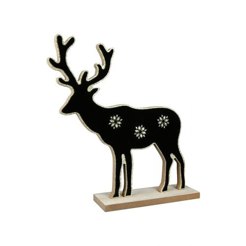 Set 2 decoratiuni Raindeer Rio, MDF, Negru/Maro, 5x20x20 cm [2]