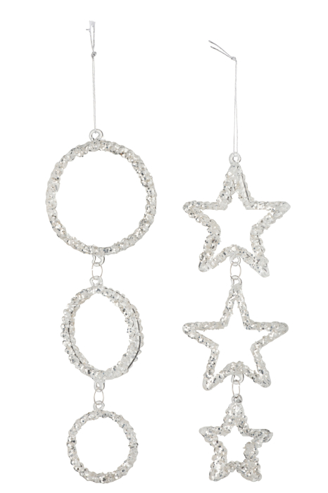 Set 2 decoratiuni, Sticla, Argintiu, 23x9.5x3 [1]