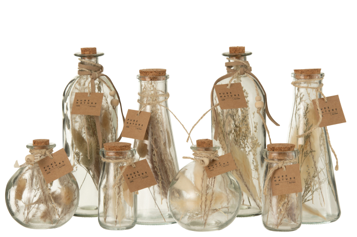 Set 2 decoratiuni, Sticla, Natural, 7x7x21 [2]