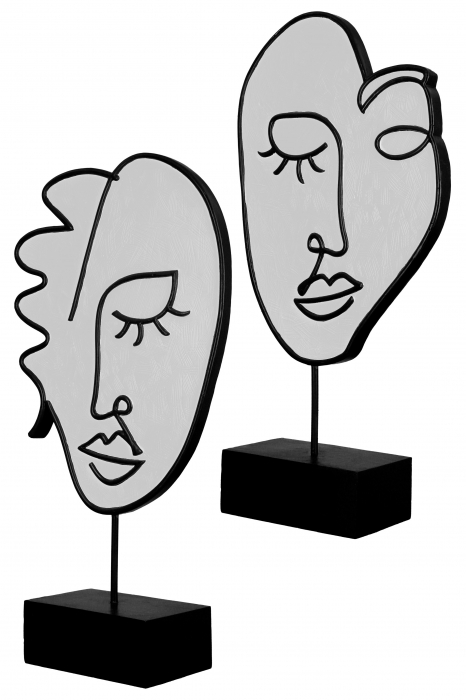 Set 2 decoratiuni Visione, Rasina, Negru, 19x36.5x7 cm [4]