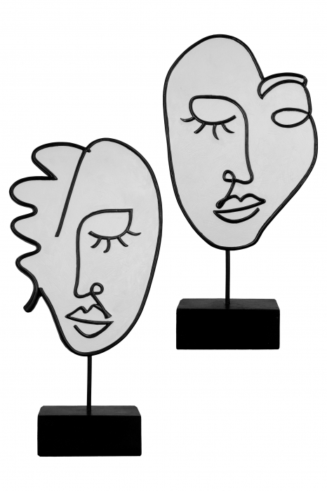 Set 2 decoratiuni Visione, Rasina, Negru, 19x36.5x7 cm [6]
