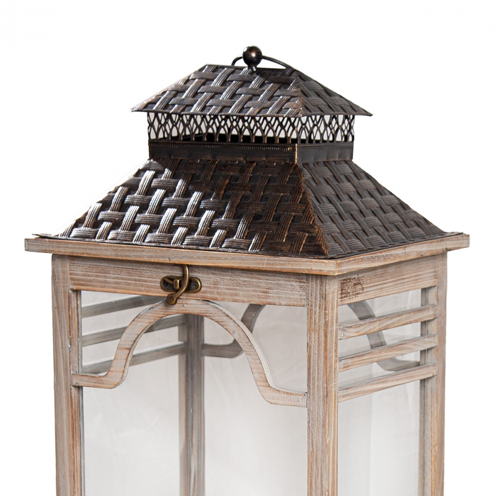 Set 2, Felinar, Osaka, Lemn, gri, PU 1, L. 24,5 cm, L. 30,5 cm, H. 78,5 cm [2]