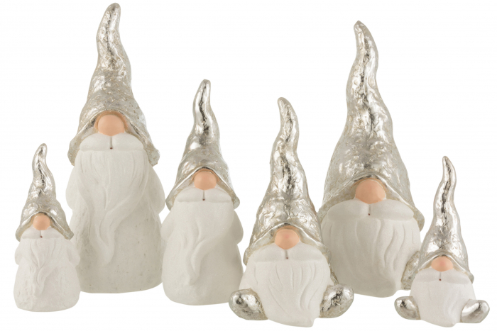 Set 2 figurine asortate, Ceramica, Argintiu, 23x40x45 cm [2]
