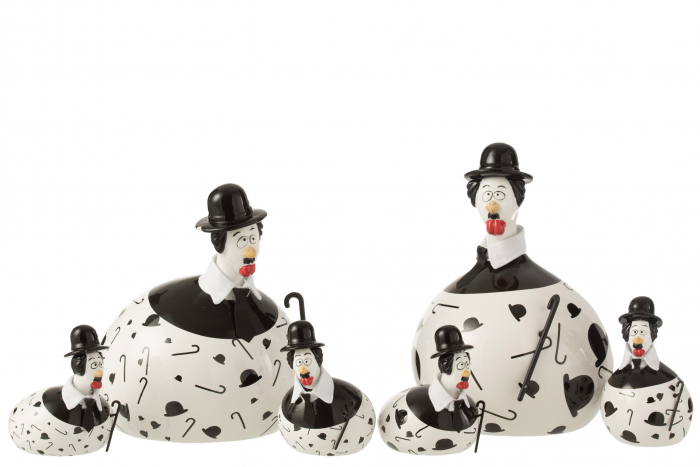 Set 2 figurine asortate, Ceramica, Negru, 16x15.5x21 cm [2]