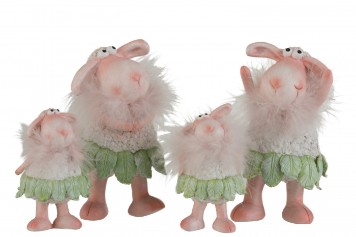 Set 2 figurine asortate, Compozit, Roz, 10x9.5x18 cm [2]