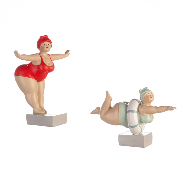 Set 2 figurine Aunt Elli, rasina, multicolor, 20.5x20 cm